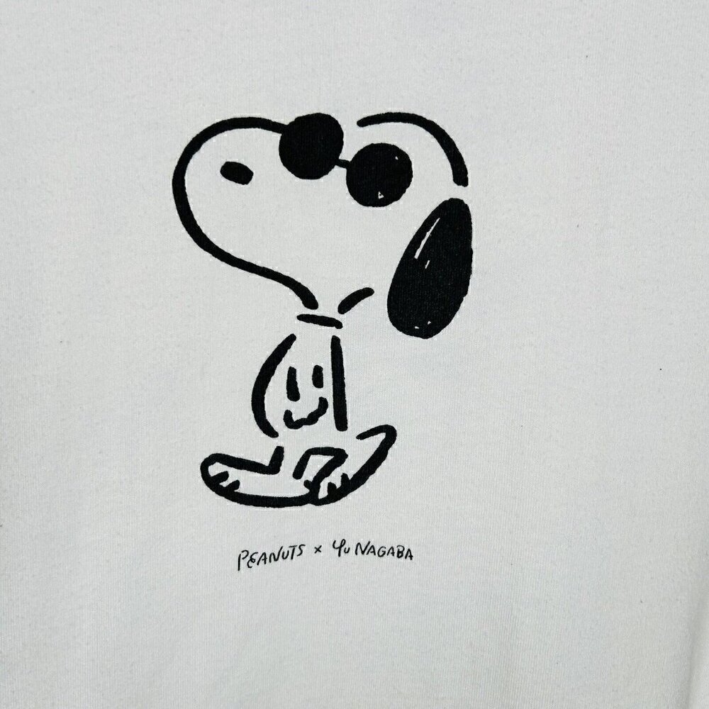 Uniqlo UT Yu Nagaba X Peanuts Shirt Sz S White Long-Sleeve Ah! Clear and Sunny!
